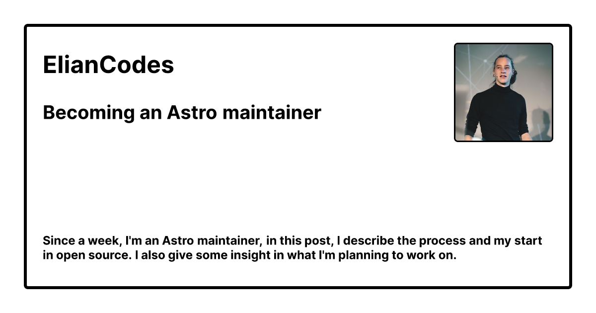 Elian Codes | Becoming an Astro maintainer